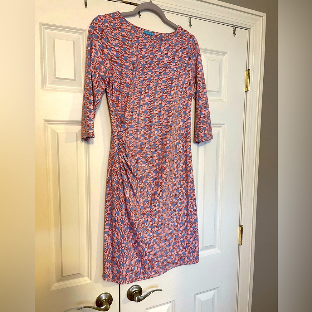 JMcLaughlin fitted dress with side roushing